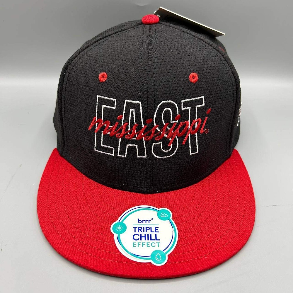 East Mississippi Hat Men Medium Black Red The Game Fitted Cap New M‎